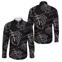 Aloha Hawaii Acacia Koa Leaves Family Matching Puletasi and Hawaiian Shirt Black Kakau Tribal Pattern LT05 Dad's Shirt - Long Sleeve Black - Polynesian Pride