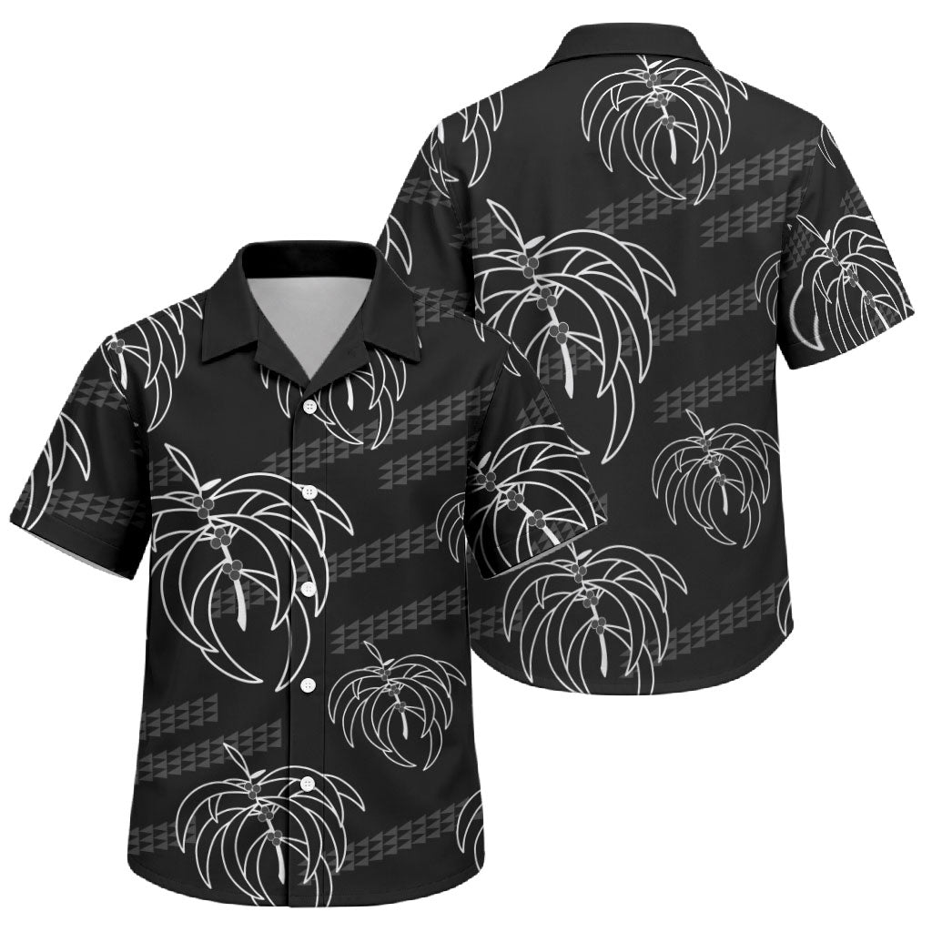 Aloha Hawaii Acacia Koa Leaves Family Matching Puletasi and Hawaiian Shirt Black Kakau Tribal Pattern LT05 Son's Shirt Black - Polynesian Pride