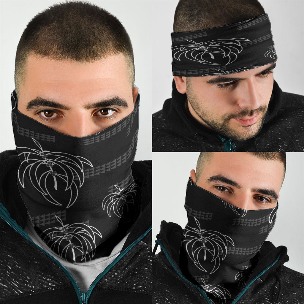 Aloha Hawaii Acacia Koa Leaves Neck Gaiter Black Kakau Tribal Pattern LT05 - Polynesian Pride