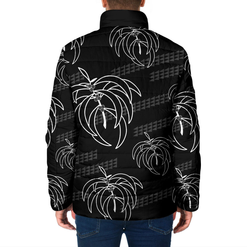 Aloha Hawaii Acacia Koa Leaves Padded Jacket Black Kakau Tribal Pattern LT05 - Polynesian Pride