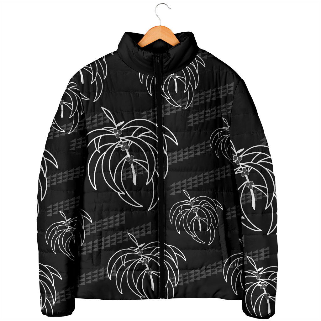 Aloha Hawaii Acacia Koa Leaves Padded Jacket Black Kakau Tribal Pattern LT05 - Polynesian Pride