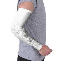 Lotu Tamaiti Samoa Arm Sleeves White Sunday Polynesian Tribal Pattern Elegant Style - Polynesian Pride