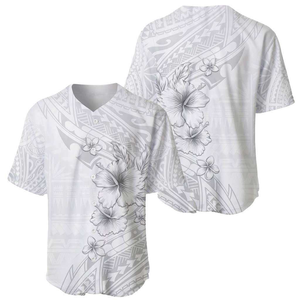 Lotu Tamaiti Samoa Baseball Jersey White Sunday Polynesian Tribal Pattern Elegant Style