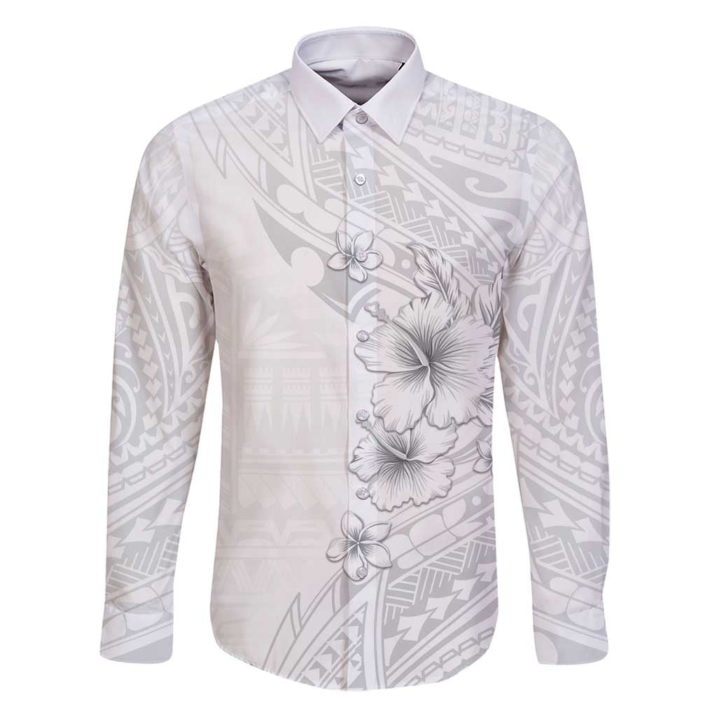 Lotu Tamaiti Samoa Family Matching Summer Maxi Dress and Hawaiian Shirt White Sunday Polynesian Tribal Pattern Elegant Style