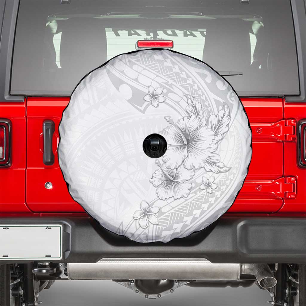 Lotu Tamaiti Samoa Spare Tire Cover White Sunday Polynesian Tribal Pattern Elegant Style