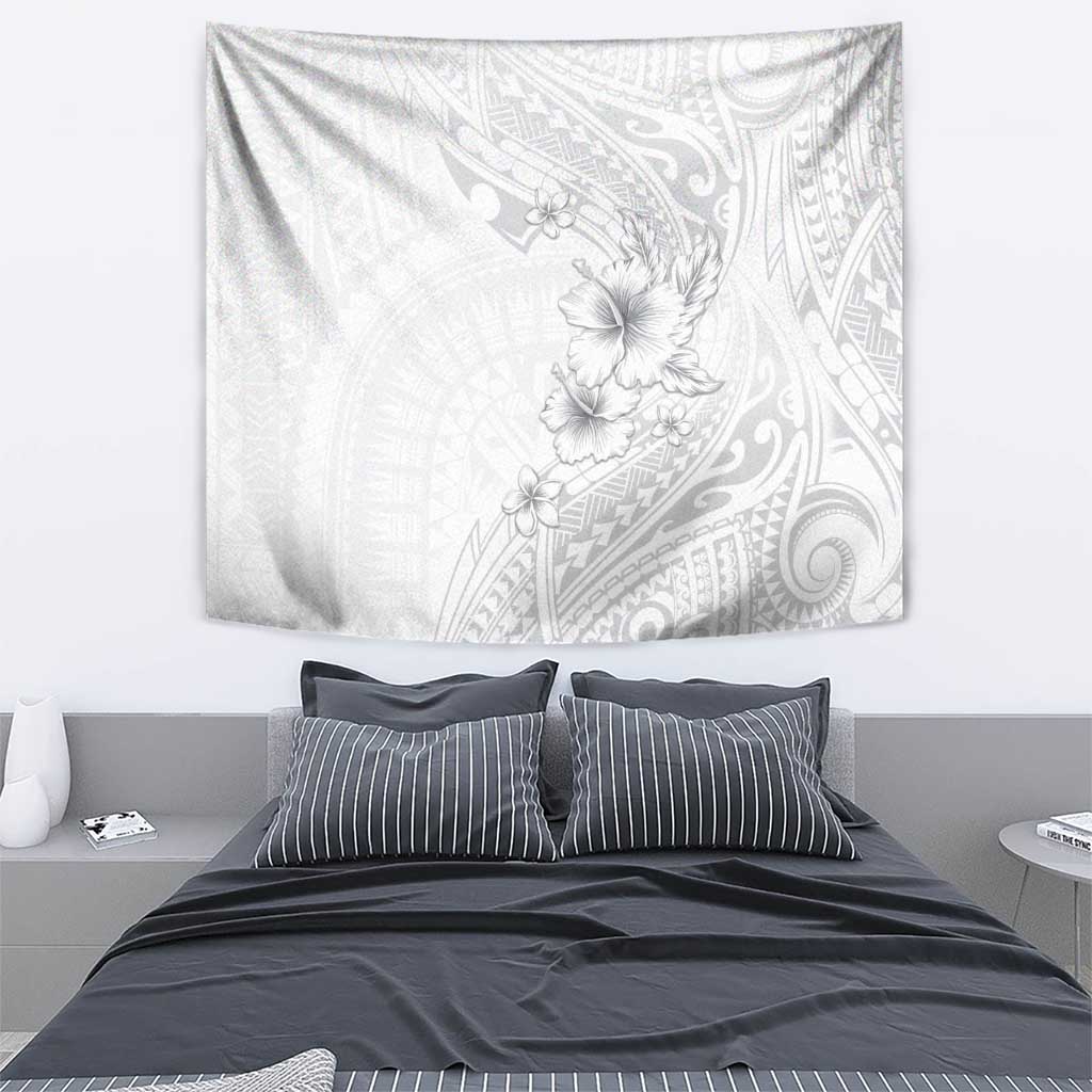 Lotu Tamaiti Samoa Tapestry White Sunday Polynesian Tribal Pattern Elegant Style