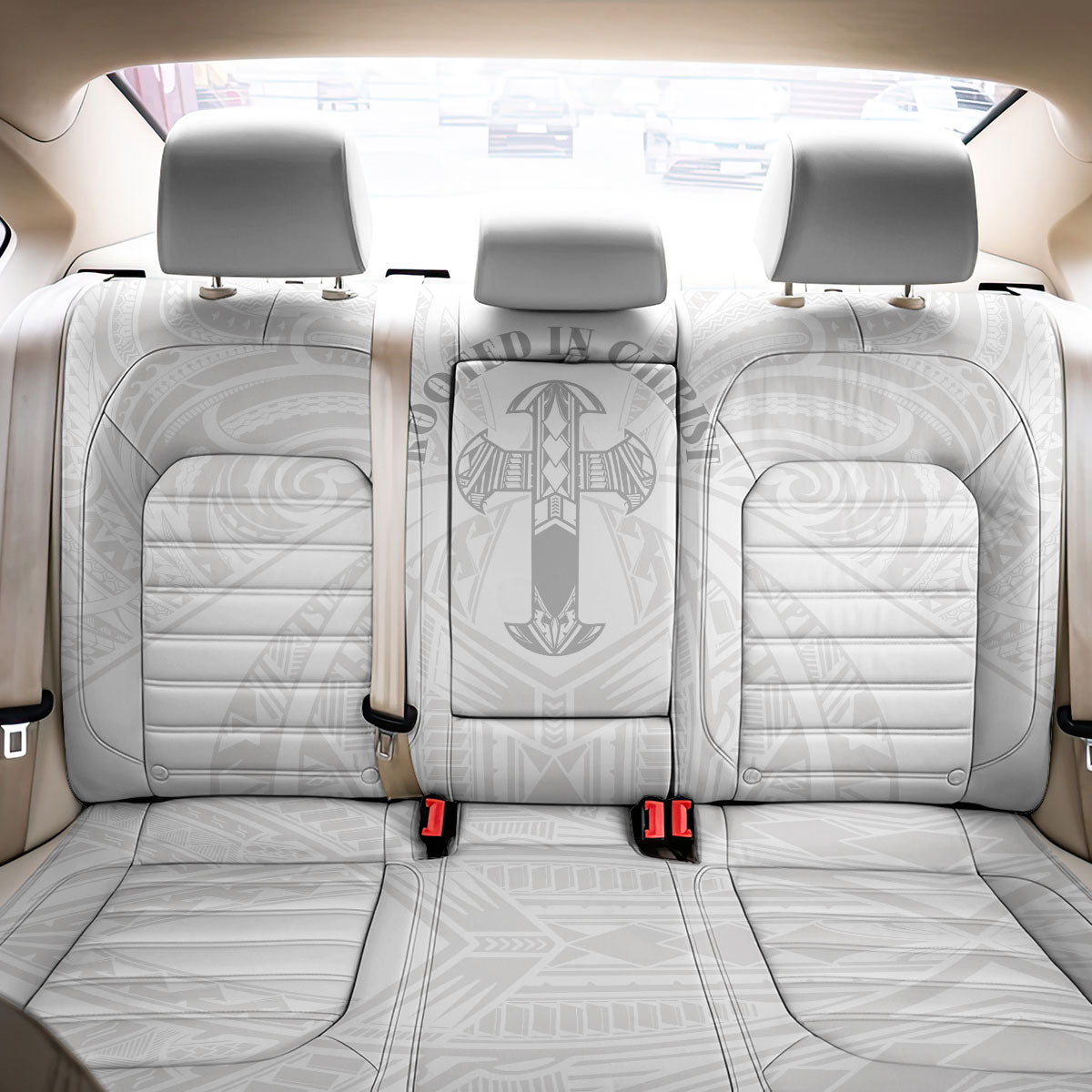 Samoa Christian Back Car Seat Cover Rooted In Christ Polynesian Cross