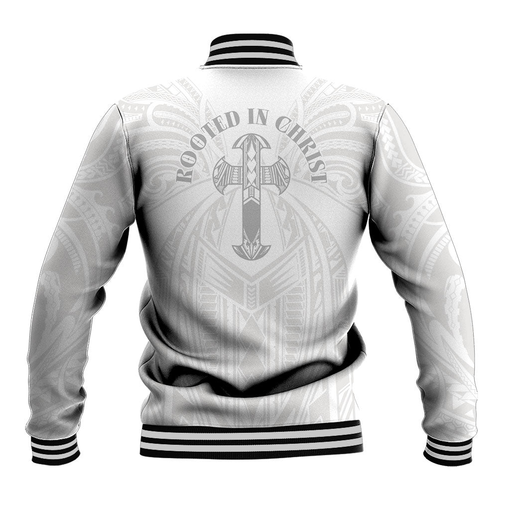 Samoa Christian Baseball Jacket Rooted In Christ Polynesian Cross