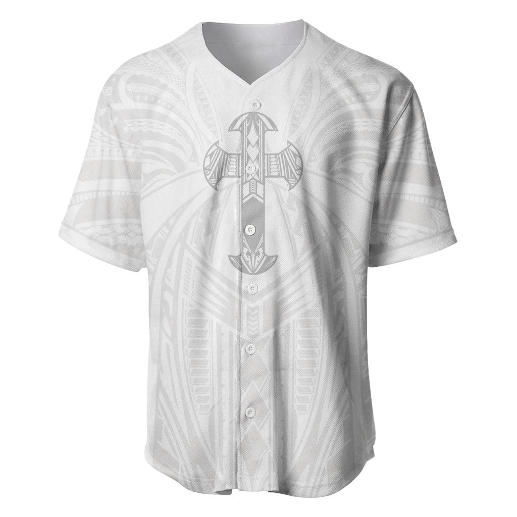 Samoa Christian Baseball Jersey Rooted In Christ Polynesian Cross