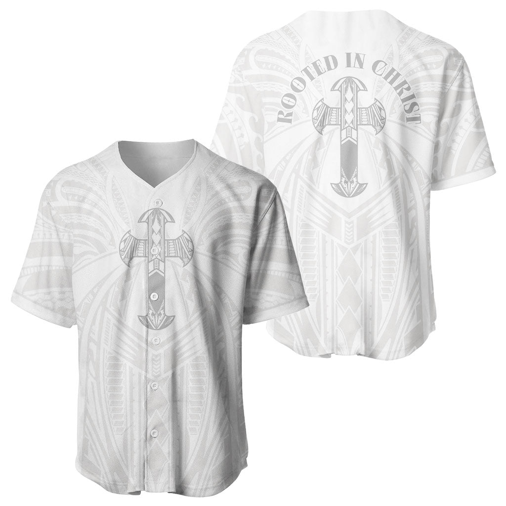 Samoa Christian Baseball Jersey Rooted In Christ Polynesian Cross