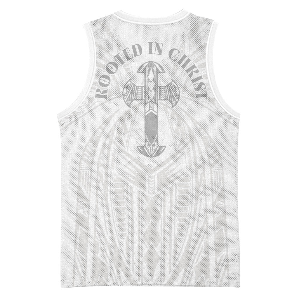 Samoa Christian Basketball Jersey Rooted In Christ Polynesian Cross