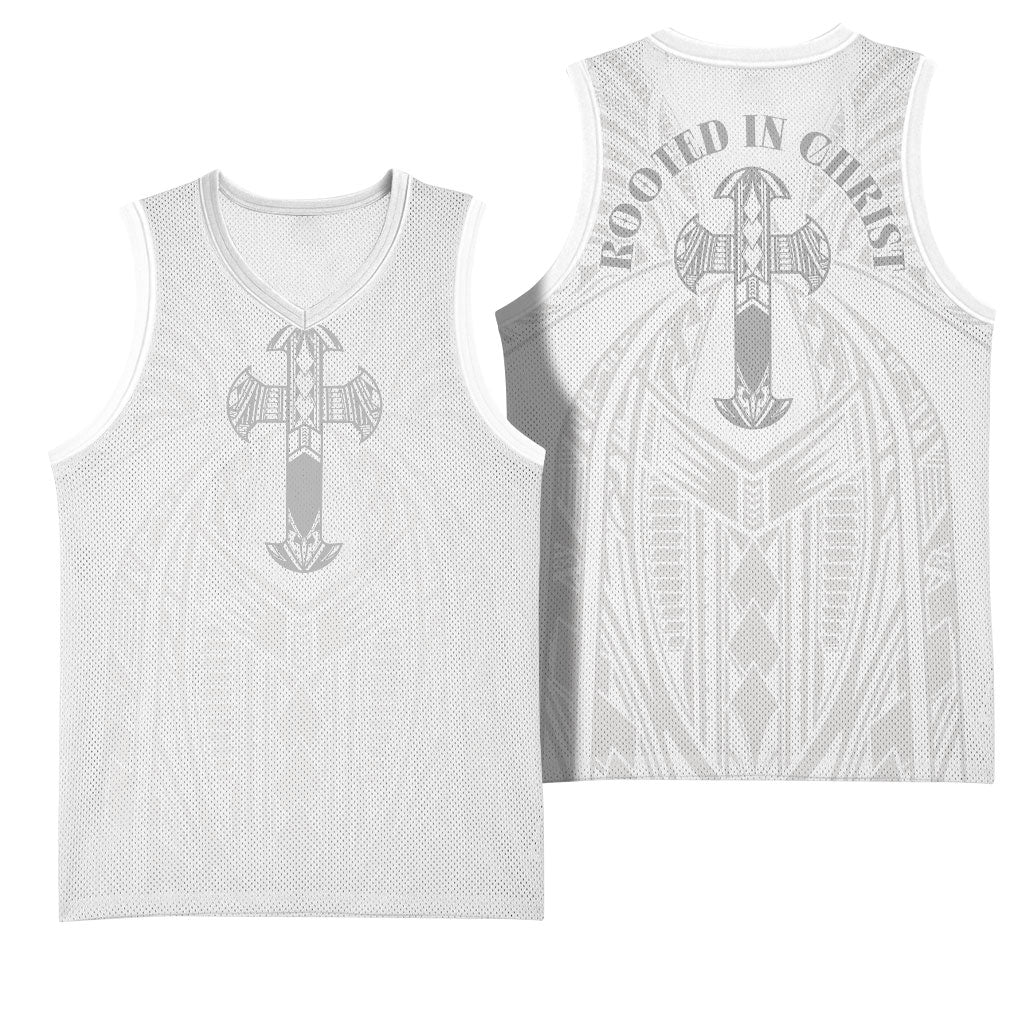 Samoa Christian Basketball Jersey Rooted In Christ Polynesian Cross