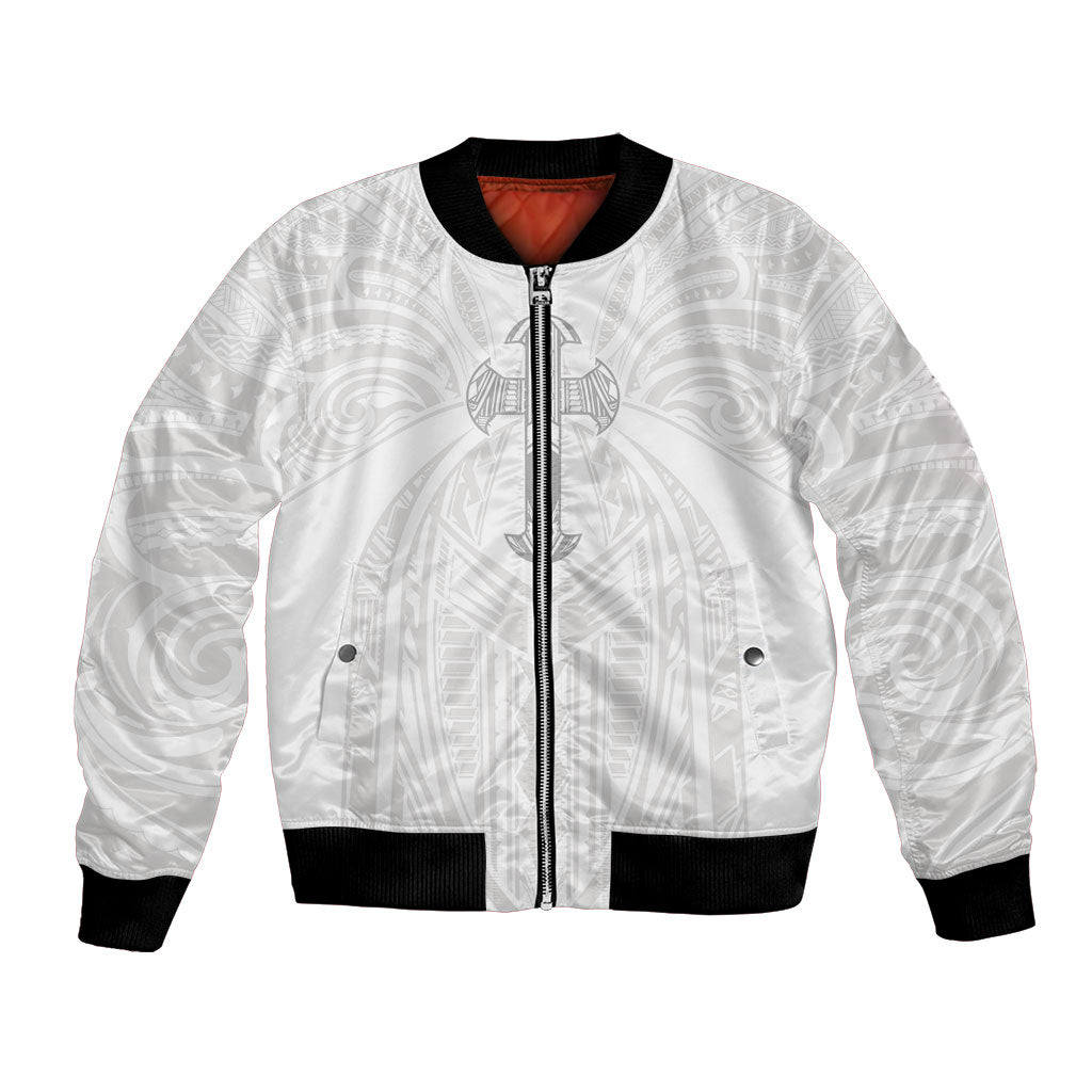 Samoa Christian Bomber Jacket Rooted In Christ Polynesian Cross