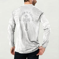 Samoa Christian Button Sweatshirt Rooted In Christ Polynesian Cross