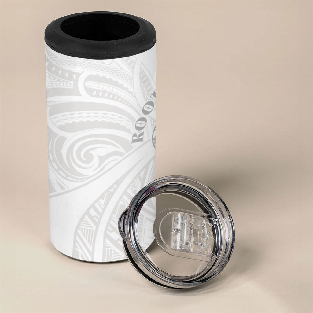 Samoa Christian 4 in 1 Can Cooler Tumbler Rooted In Christ Polynesian Cross