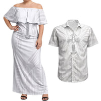 Samoa Christian Couples Matching Off Shoulder Maxi Dress and Hawaiian Shirt Rooted In Christ Polynesian Cross