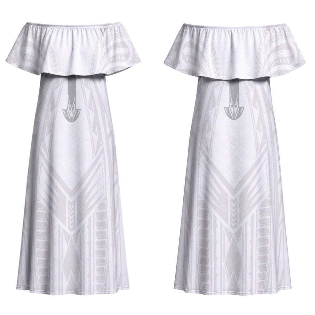Samoa Christian Couples Matching Off Shoulder Maxi Dress and Hawaiian Shirt Rooted In Christ Polynesian Cross