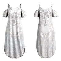Samoa Christian Couples Matching Summer Maxi Dress and Hawaiian Shirt Rooted In Christ Polynesian Cross