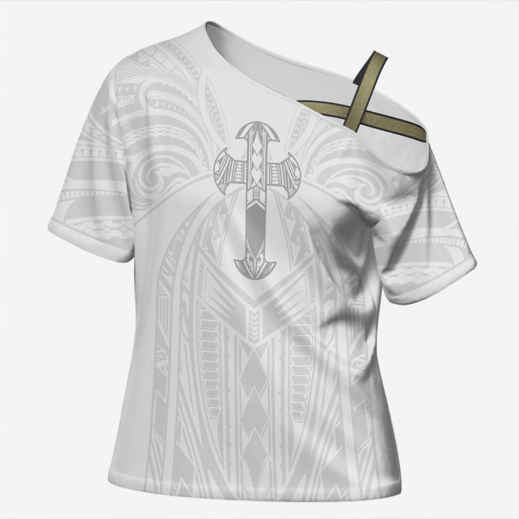 Samoa Christian Cross Shoulder Shirt Rooted In Christ Polynesian Cross