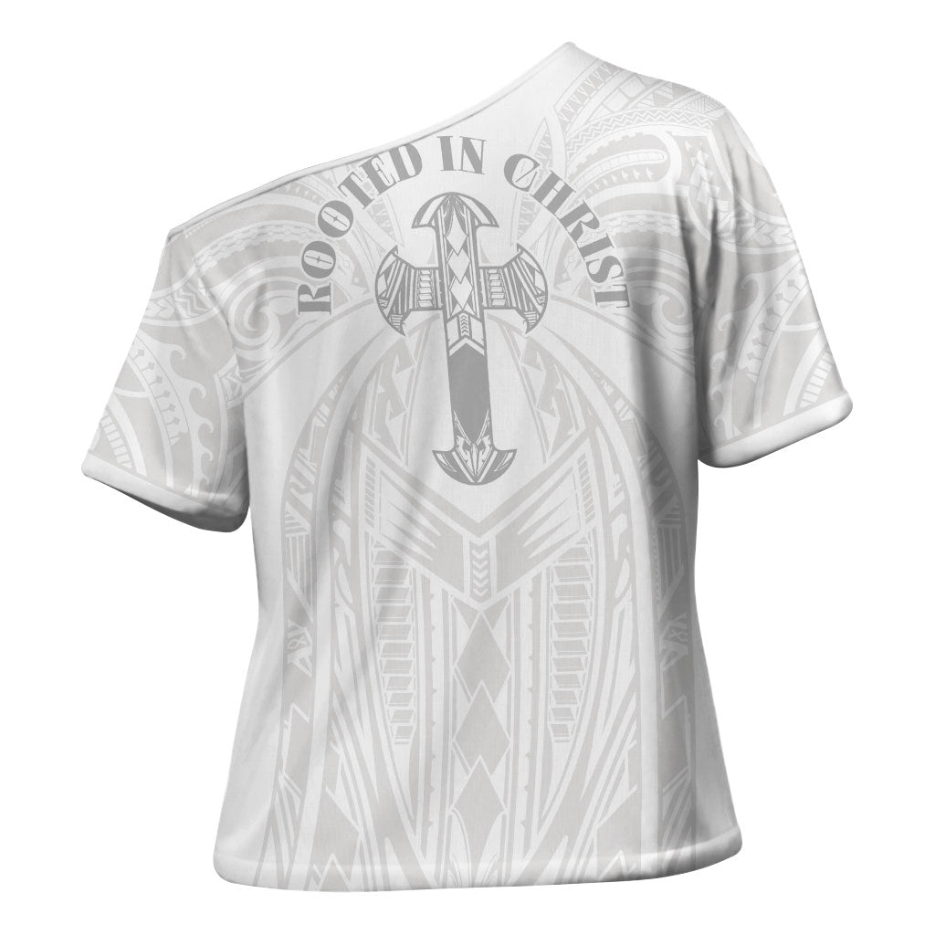 Samoa Christian Cross Shoulder Shirt Rooted In Christ Polynesian Cross
