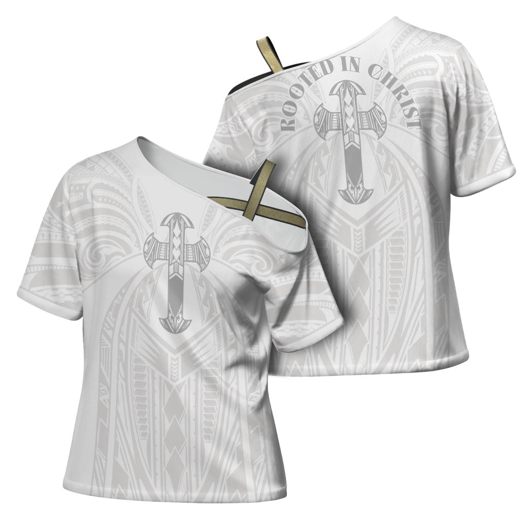 Samoa Christian Cross Shoulder Shirt Rooted In Christ Polynesian Cross