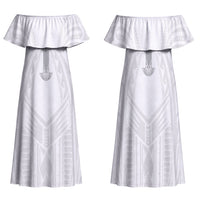 Samoa Christian Family Matching Off Shoulder Maxi Dress and Hawaiian Shirt Rooted In Christ Polynesian Cross