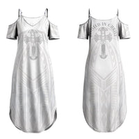 Samoa Christian Family Matching Summer Maxi Dress and Hawaiian Shirt Rooted In Christ Polynesian Cross