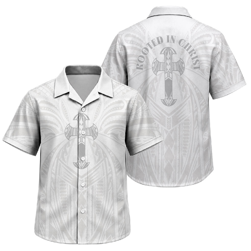 Samoa Christian Family Matching Tank Maxi Dress and Hawaiian Shirt Rooted In Christ Polynesian Cross