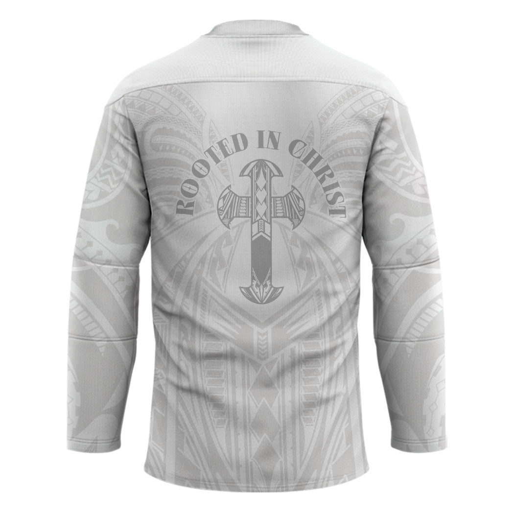 Samoa Christian Hockey Jersey Rooted In Christ Polynesian Cross