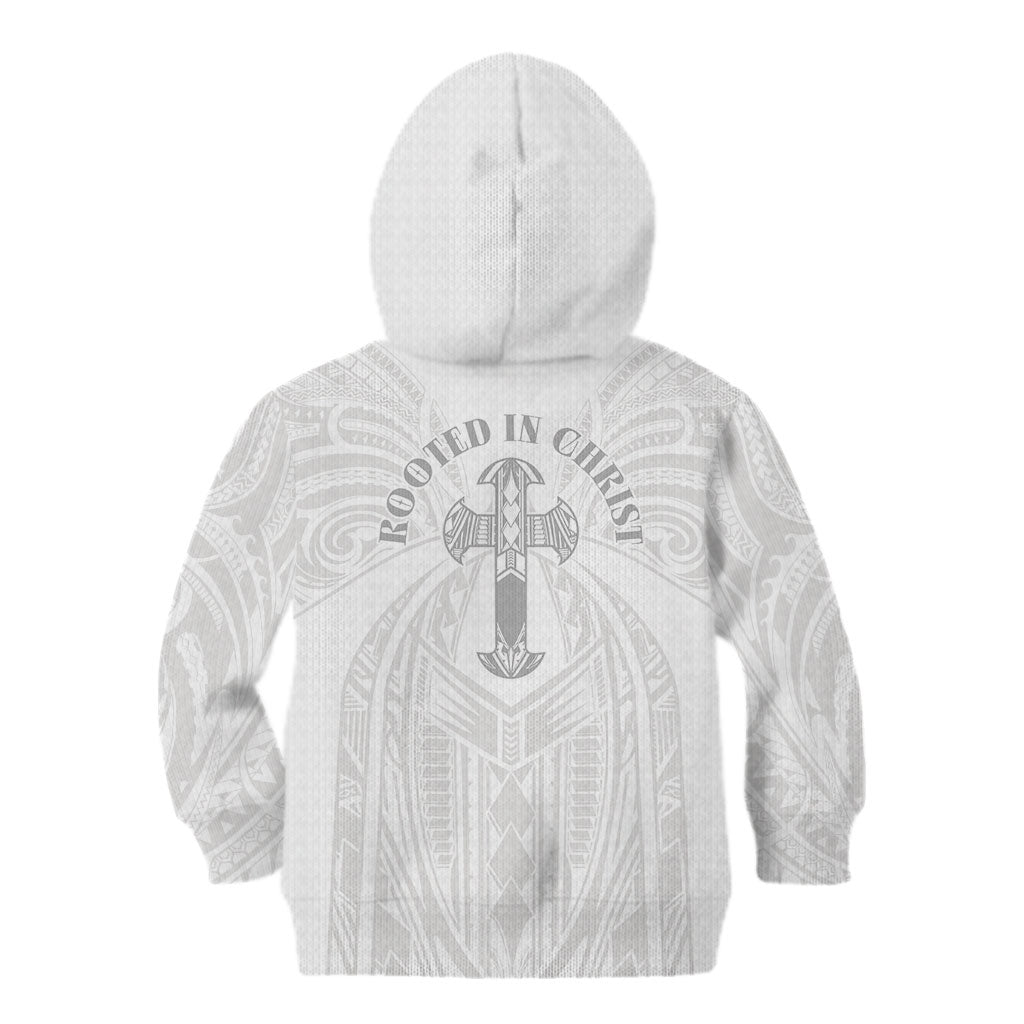 Samoa Christian Kid Hoodie Rooted In Christ Polynesian Cross