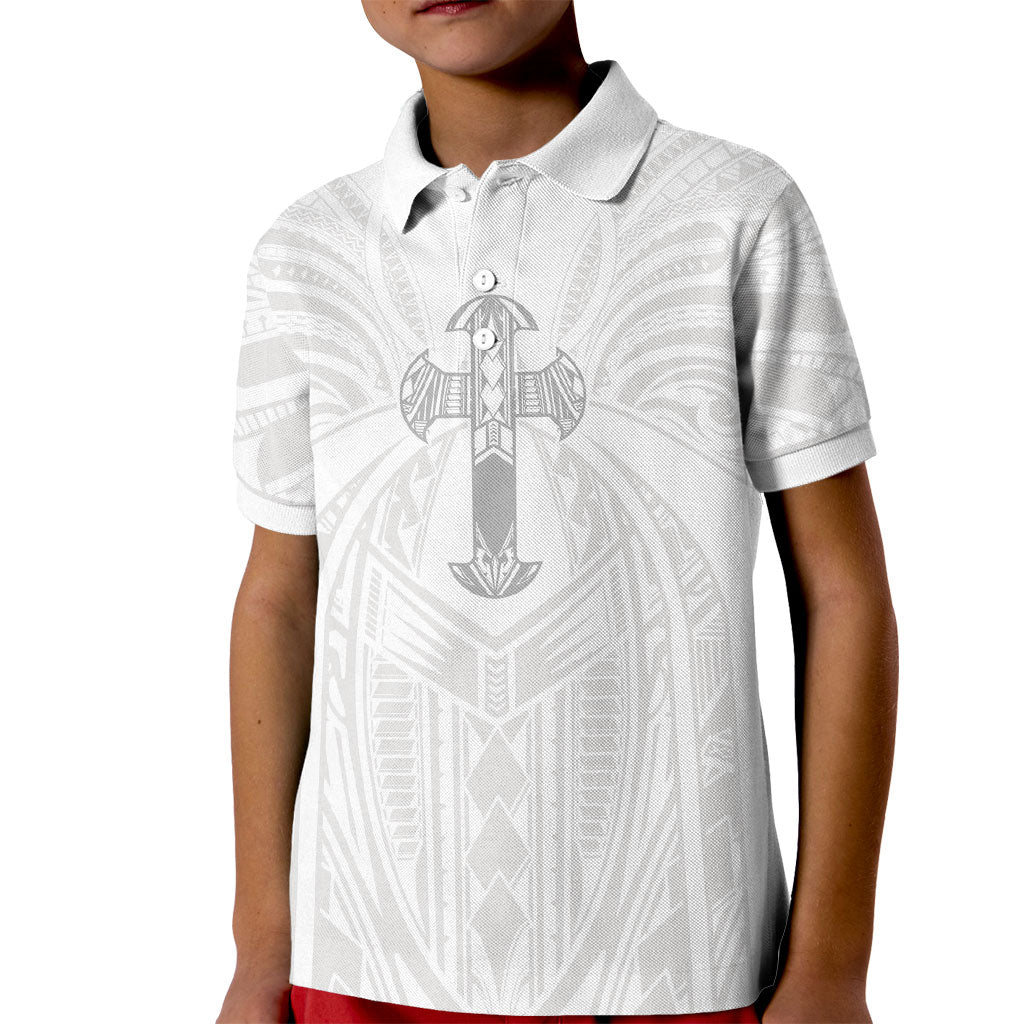 Samoa Christian Kid Polo Shirt Rooted In Christ Polynesian Cross