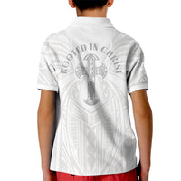 Samoa Christian Kid Polo Shirt Rooted In Christ Polynesian Cross