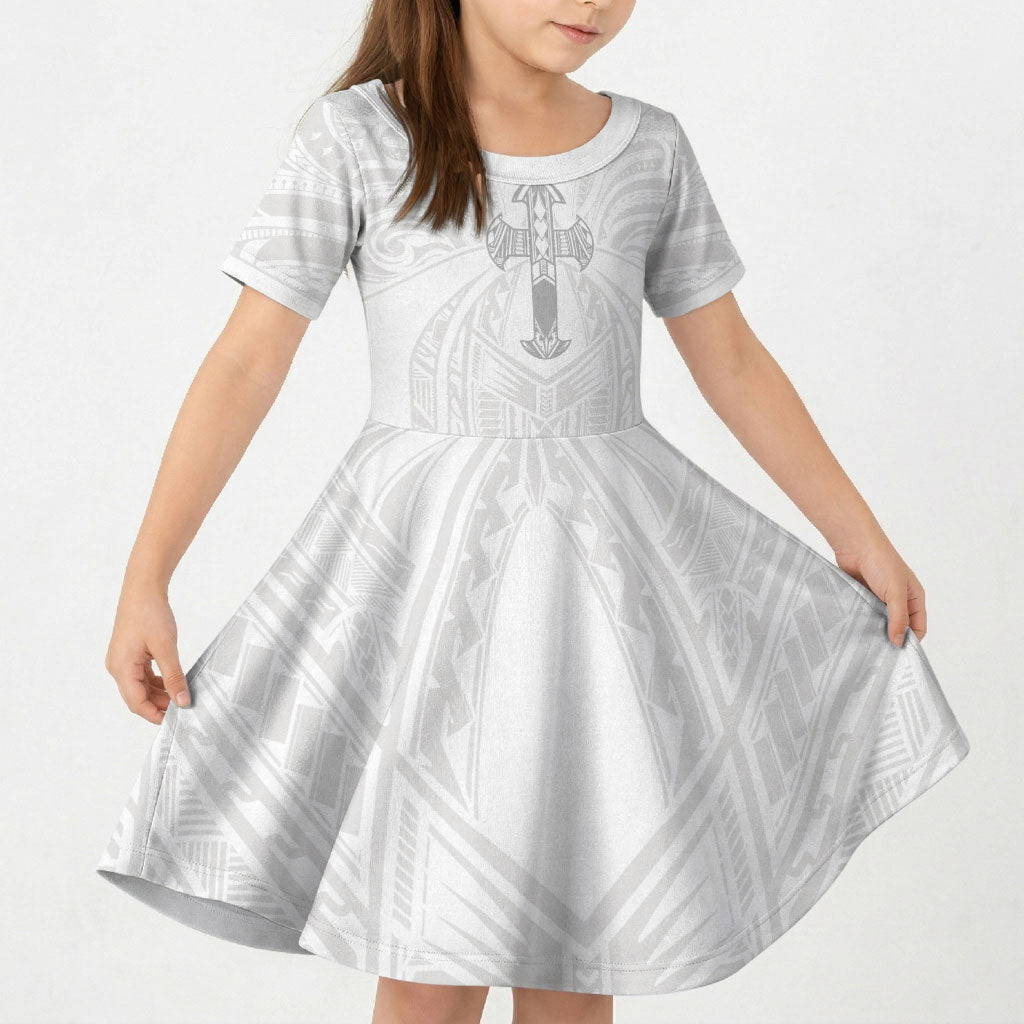 Samoa Christian Kid Short Sleeve Dress Rooted In Christ Polynesian Cross