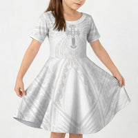 Samoa Christian Kid Short Sleeve Dress Rooted In Christ Polynesian Cross