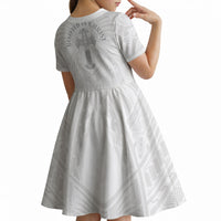 Samoa Christian Kid Short Sleeve Dress Rooted In Christ Polynesian Cross
