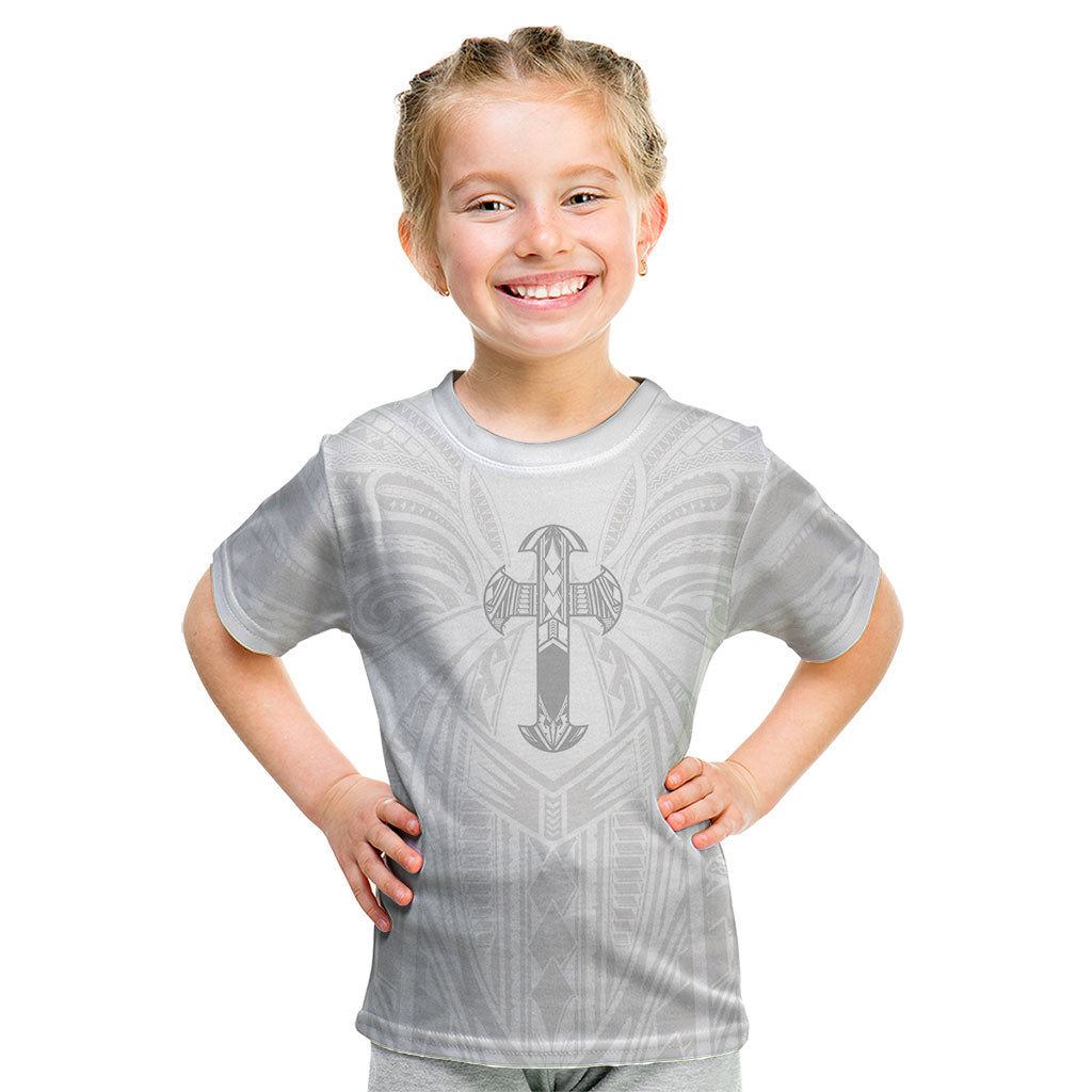 Samoa Christian Kid T Shirt Rooted In Christ Polynesian Cross