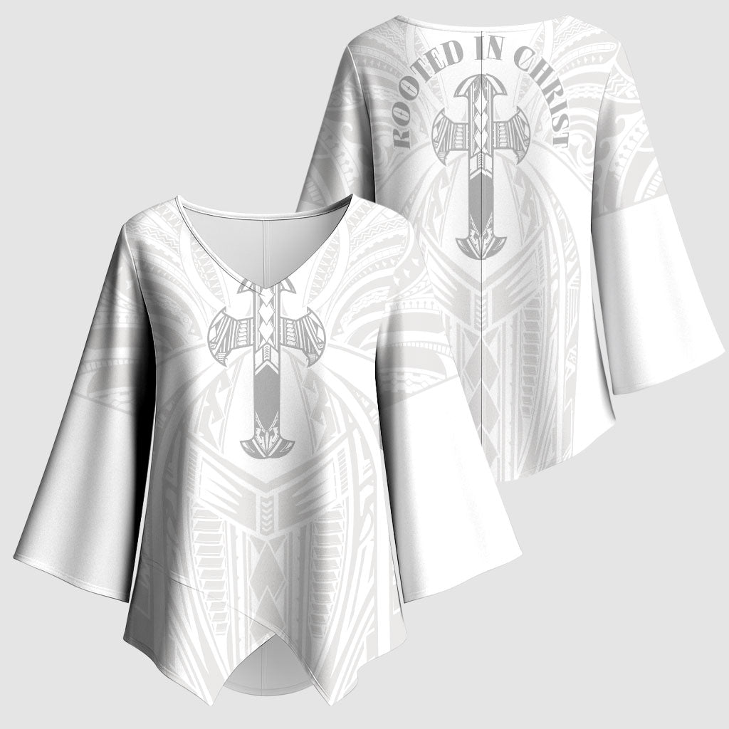 Samoa Christian Kimono Sleeve Blouse Rooted In Christ Polynesian Cross
