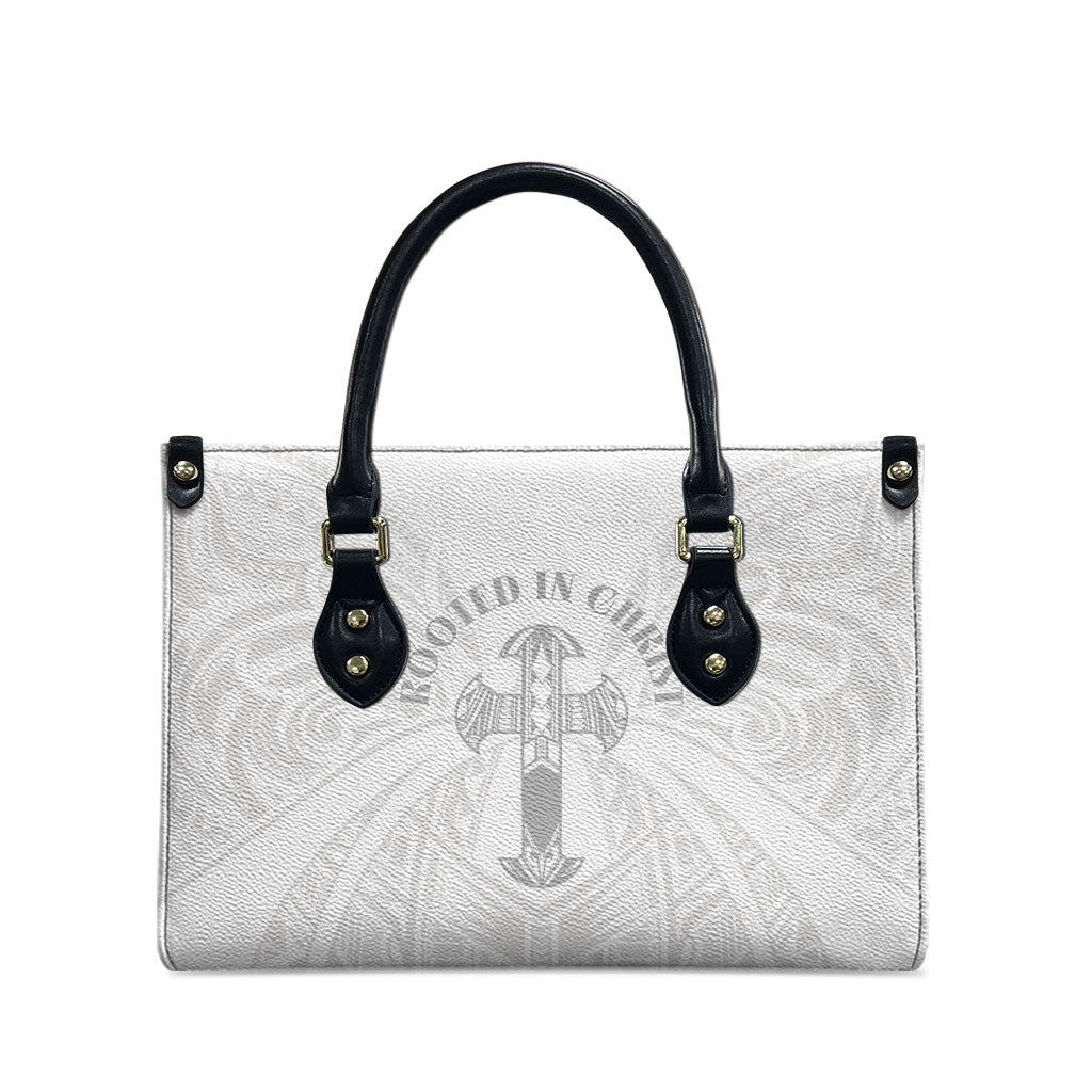 Samoa Christian Leather Bag Rooted In Christ Polynesian Cross