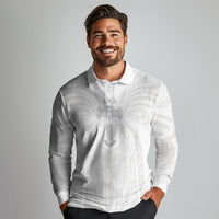 Samoa Christian Long Sleeve Polo Shirt Rooted In Christ Polynesian Cross