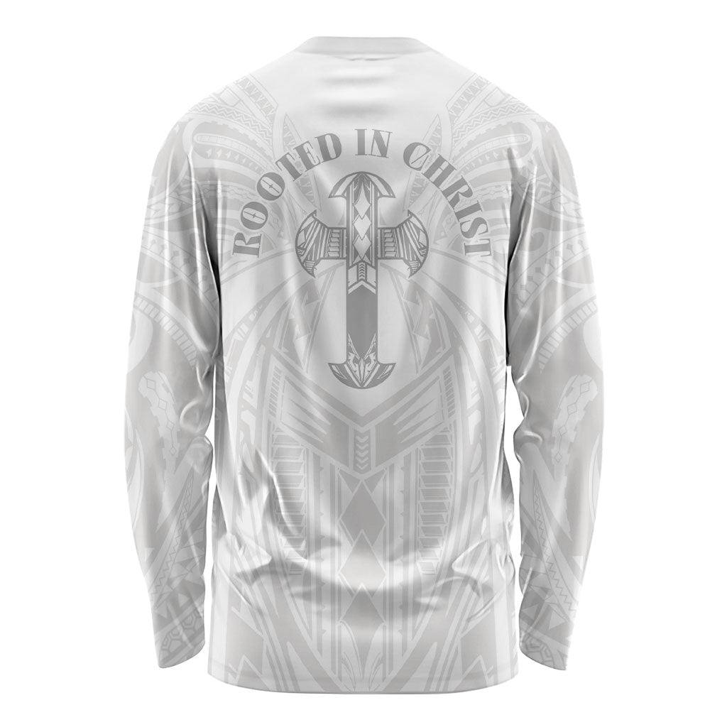 Samoa Christian Long Sleeve Shirt Rooted In Christ Polynesian Cross