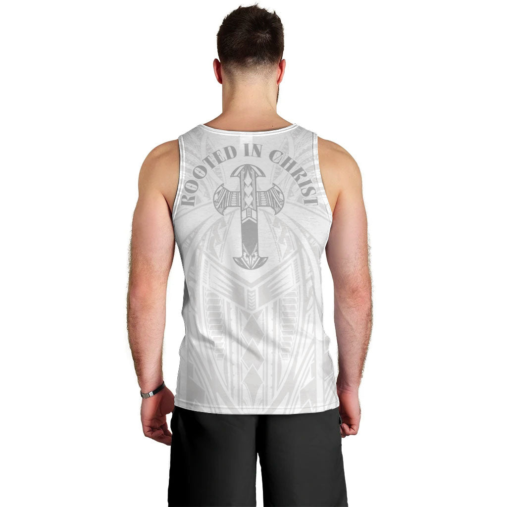 Samoa Christian Men Tank Top Rooted In Christ Polynesian Cross
