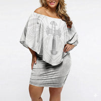Samoa Christian Off Shoulder Short Dress Rooted In Christ Polynesian Cross