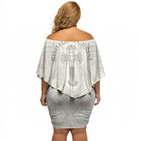 Samoa Christian Off Shoulder Short Dress Rooted In Christ Polynesian Cross