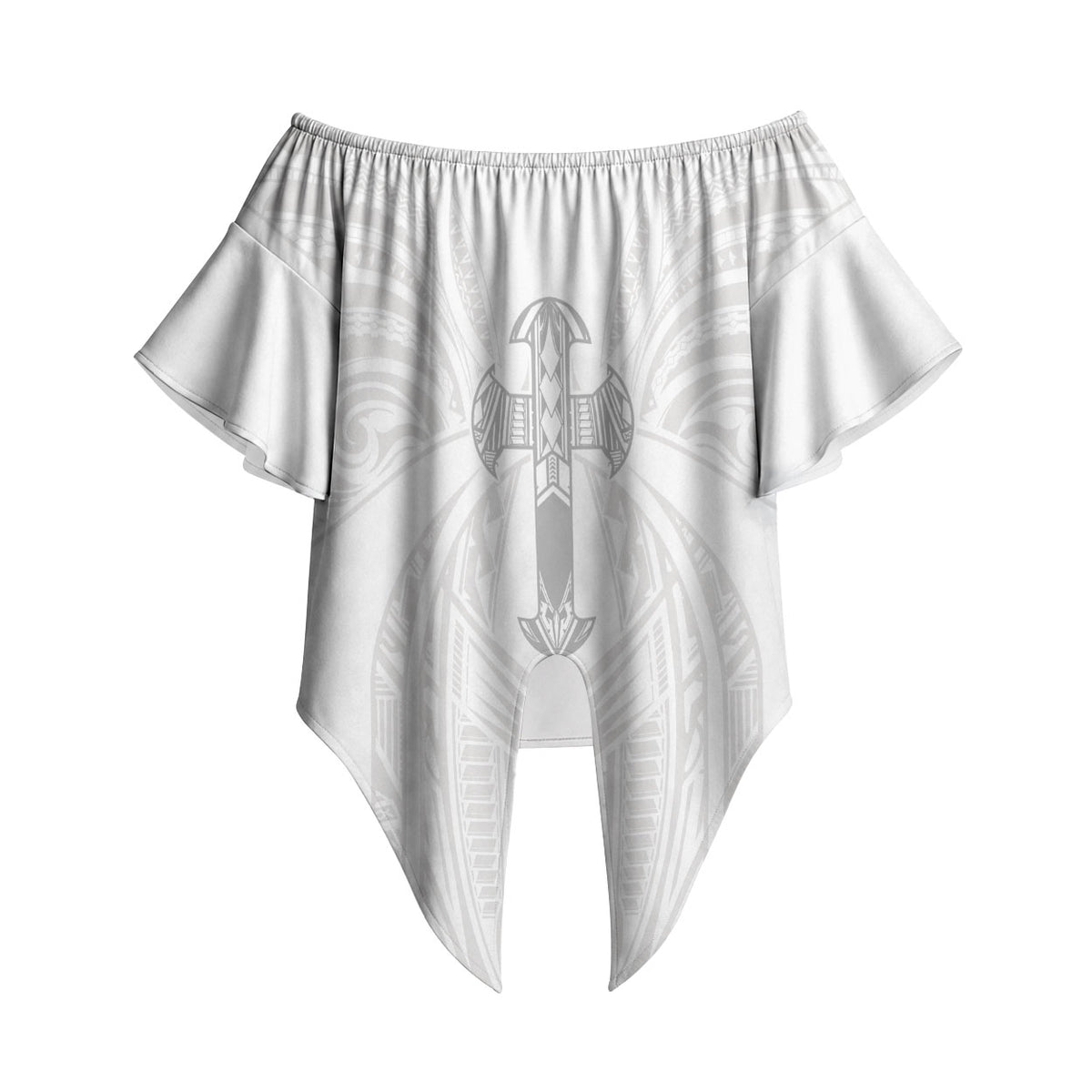 Samoa Christian Off Shoulder Wrap Waist Top Rooted In Christ Polynesian Cross