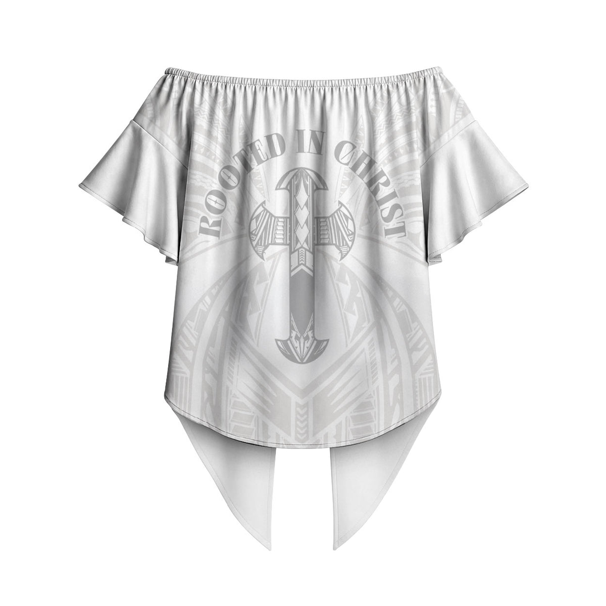 Samoa Christian Off Shoulder Wrap Waist Top Rooted In Christ Polynesian Cross