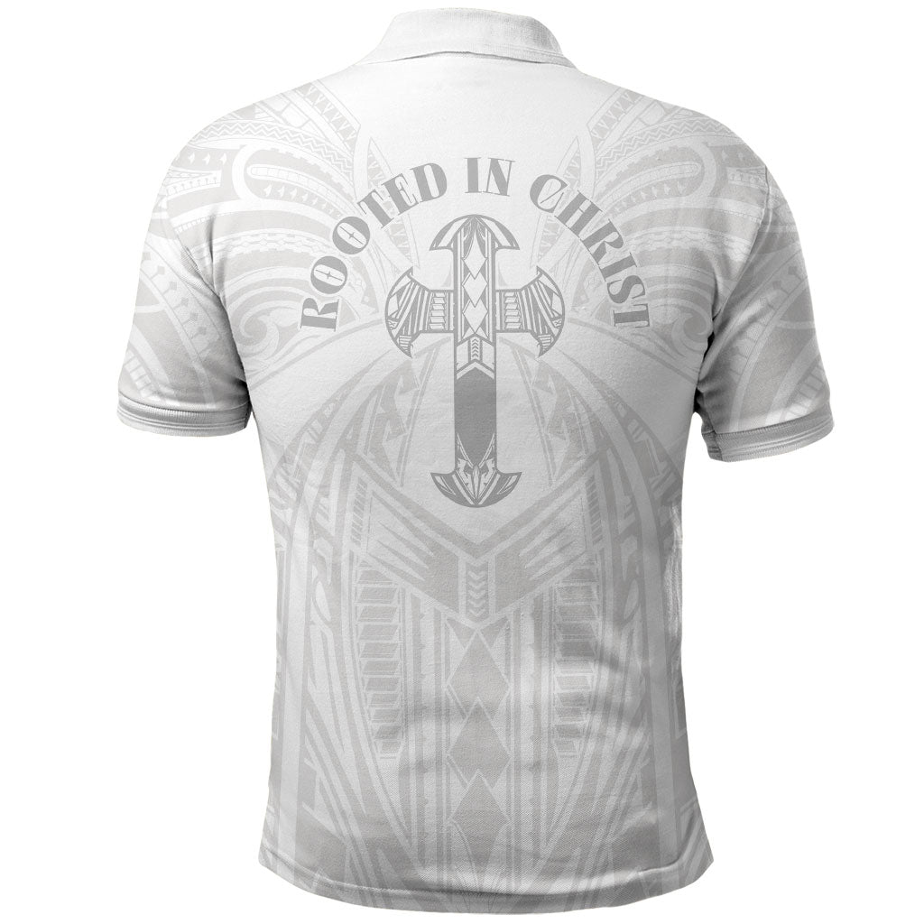 Samoa Christian Polo Shirt Rooted In Christ Polynesian Cross