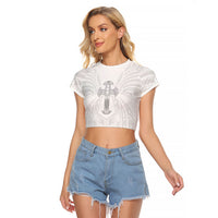 Samoa Christian Raglan Cropped T Shirt Rooted In Christ Polynesian Cross