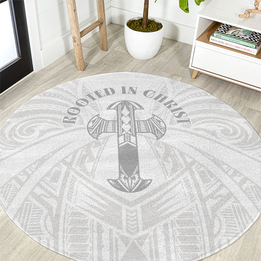 Samoa Christian Round Carpet Rooted In Christ Polynesian Cross