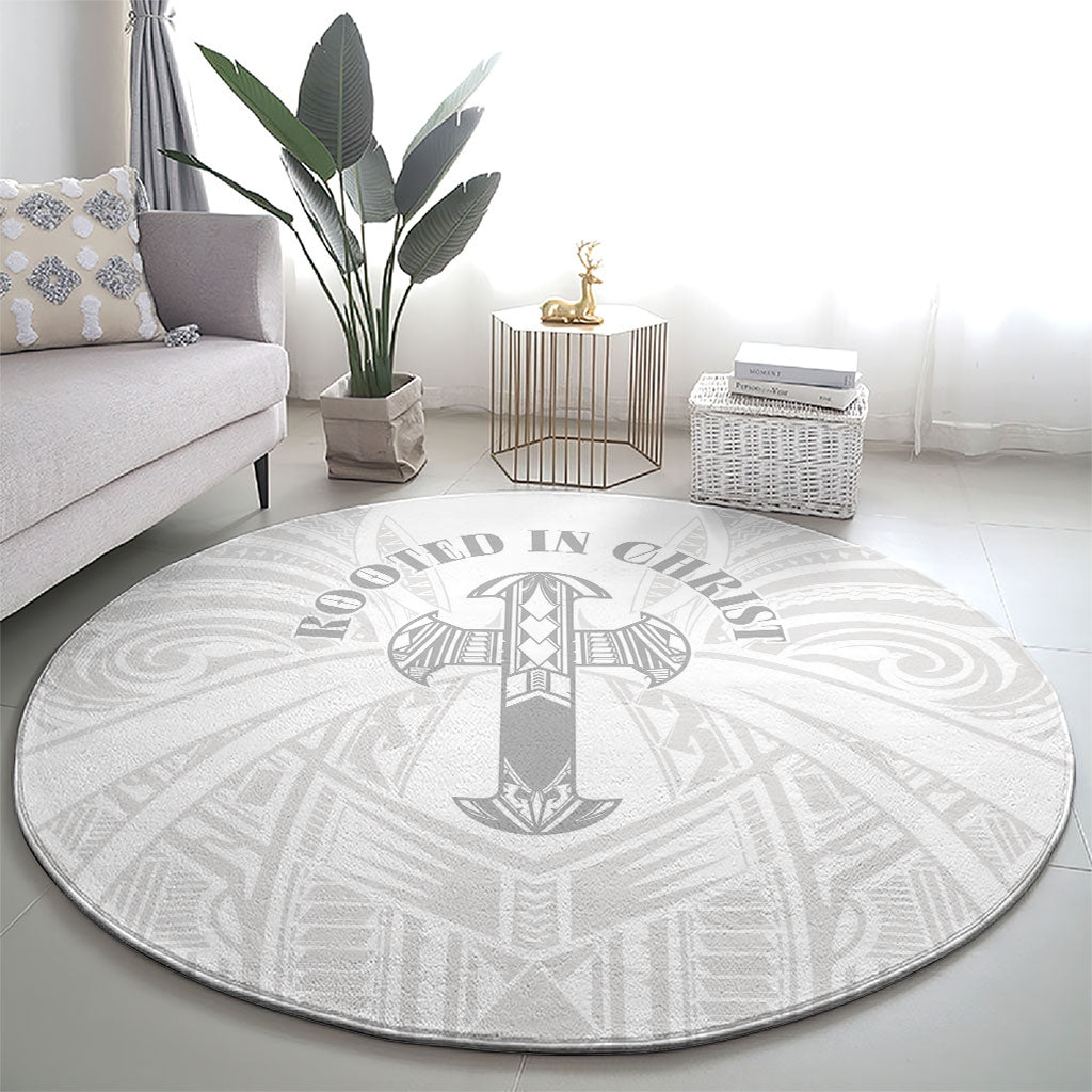 Samoa Christian Round Carpet Rooted In Christ Polynesian Cross