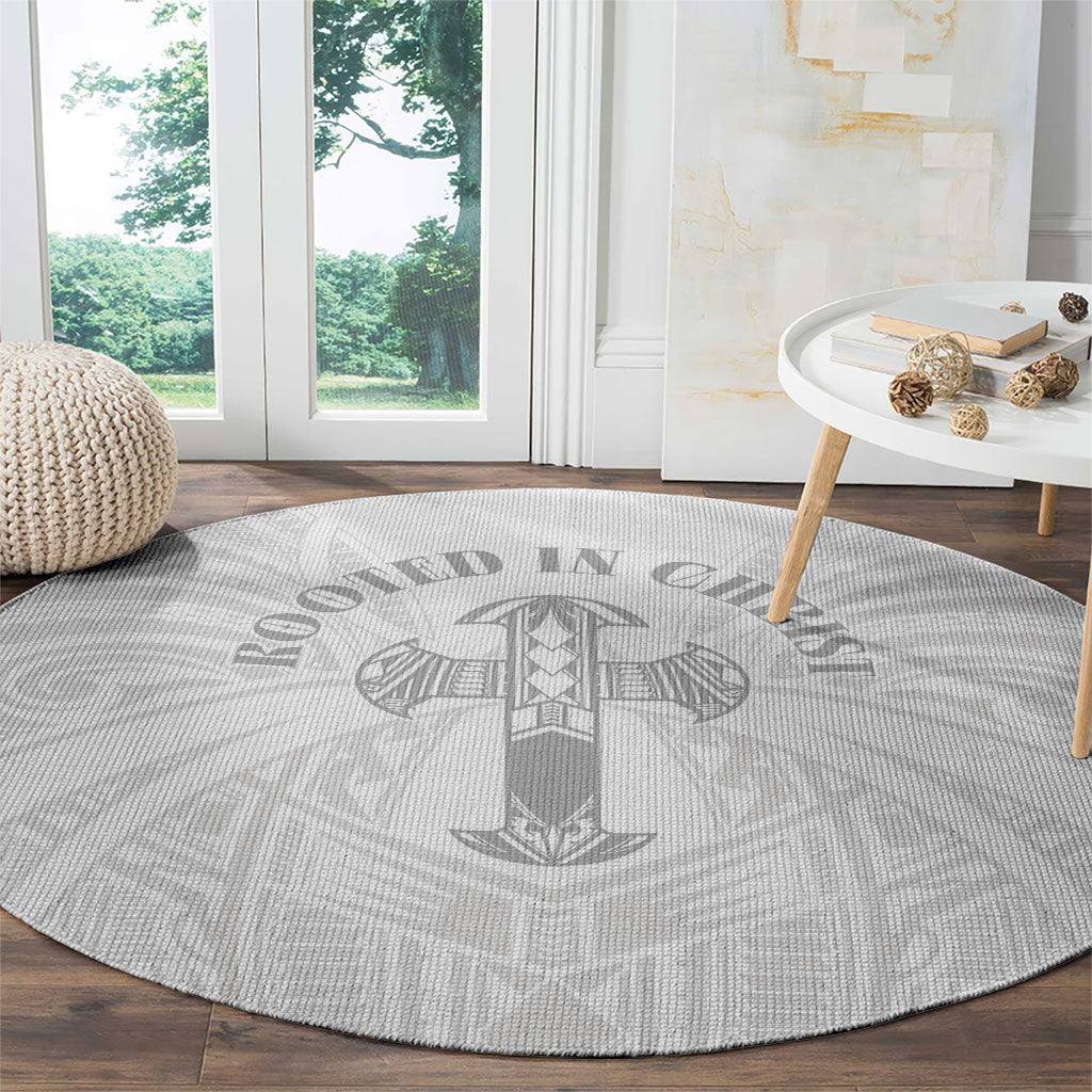 Samoa Christian Round Carpet Rooted In Christ Polynesian Cross